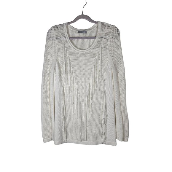 Sandro Fringe Sweater Top Longsleeve Shirt 2 US Medium - Picture 3 of 4